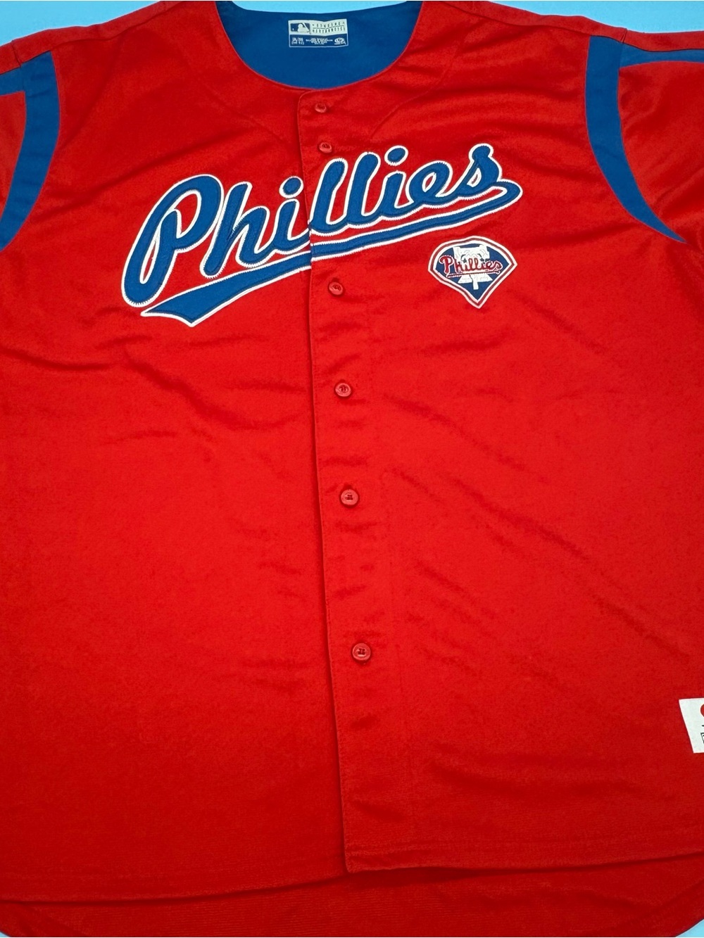Philadelphia Phillies Stitched MLB Dynasty Series Red Button Down Jersey 2XL